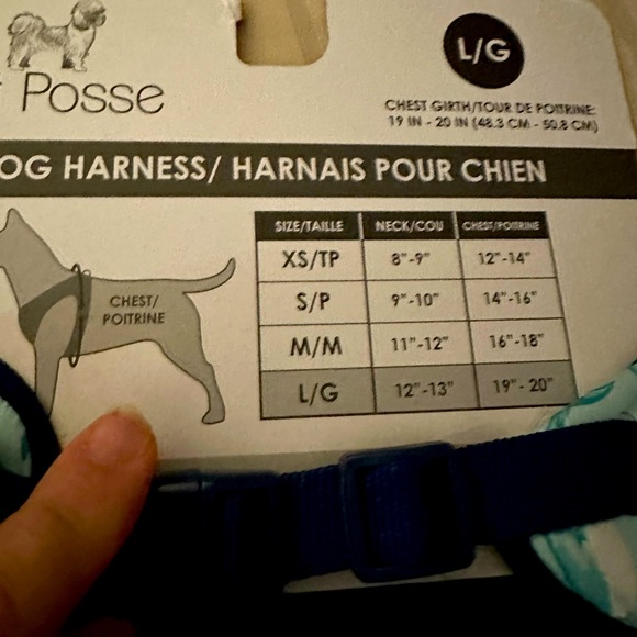 NWT pet posse harness in a blue dolphin pattern size large - Picture 4 of 4
